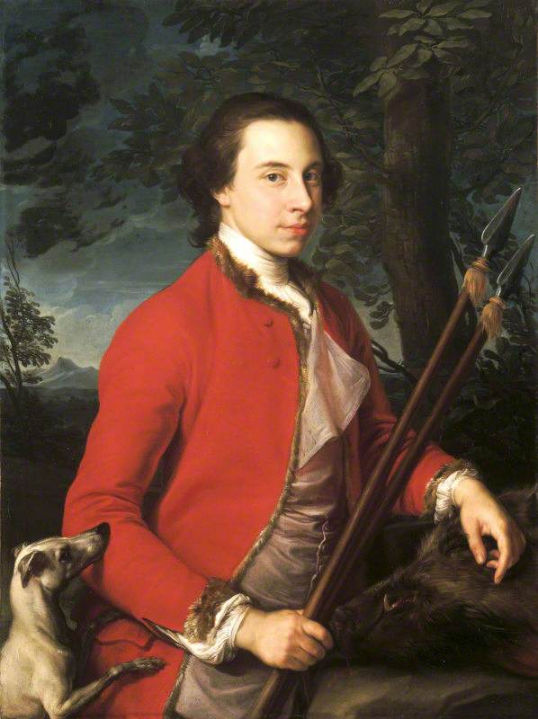 Benjamin Lethieullier MP (1728/9-1797), met twee everzwijnstaven - Pompeo Batoni