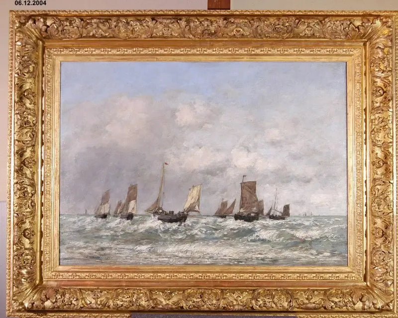 Berck: de vertrek van de boten - Eugène Boudin