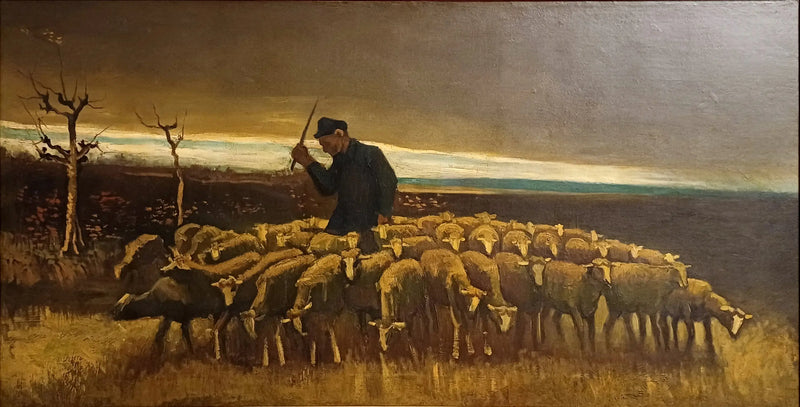 Herder met een kudde schapen - Vincent van Gogh
