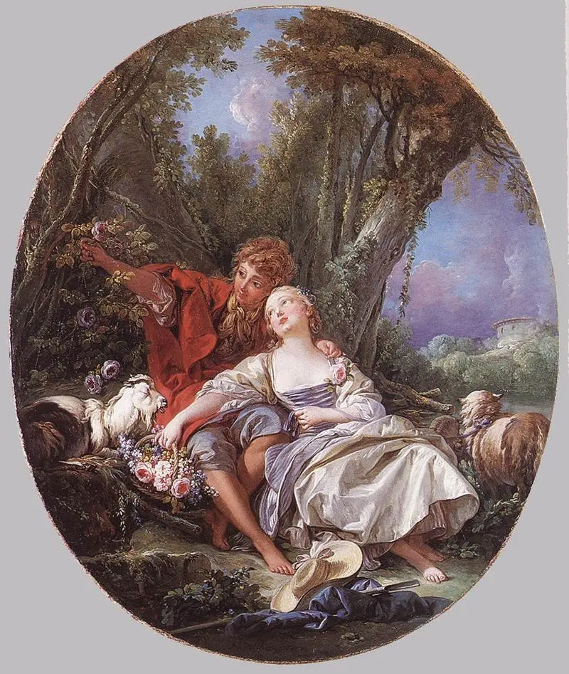 Berger en herderin rustend - François Boucher