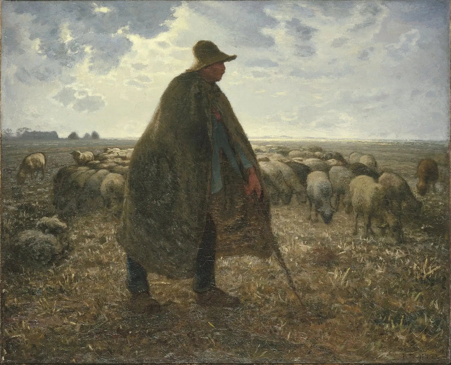 Berger die zijn kudde hoedt - Jean-François Millet