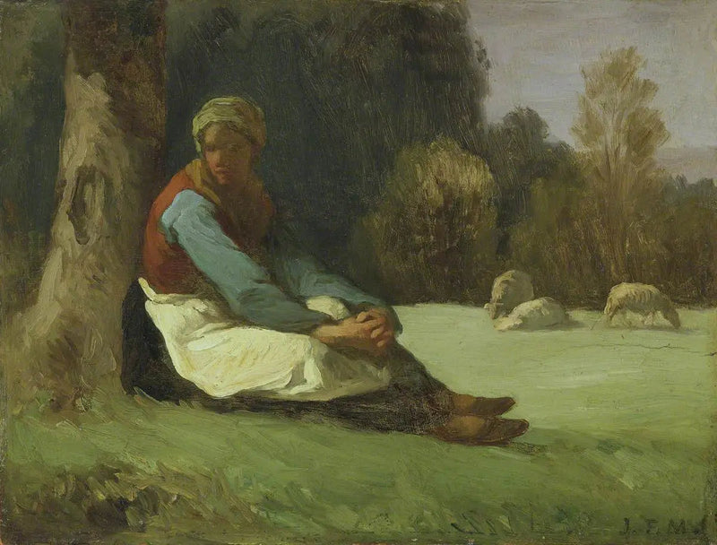 Zittende bergère - Jean-François Millet