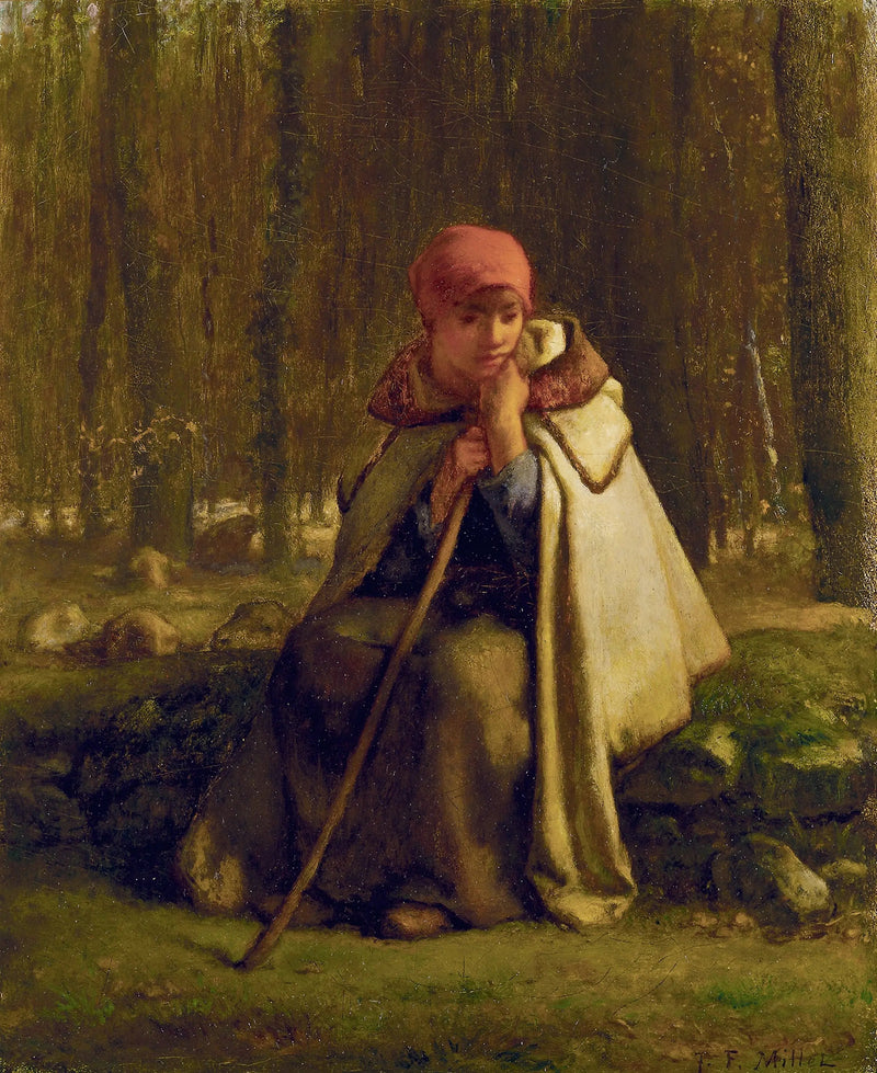 Zittende bergère - Jean-François Millet