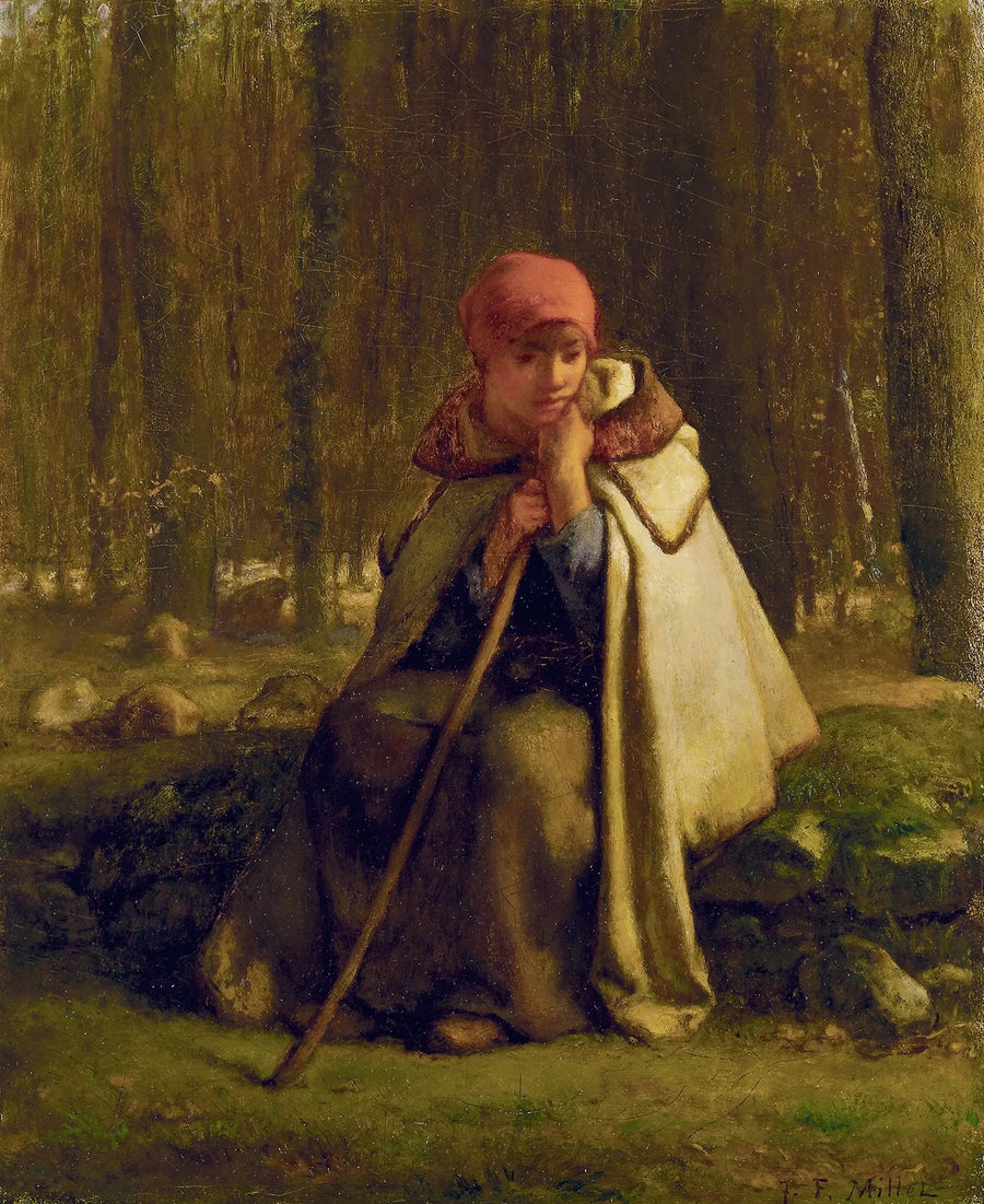 Zittende bergère - Jean-François Millet