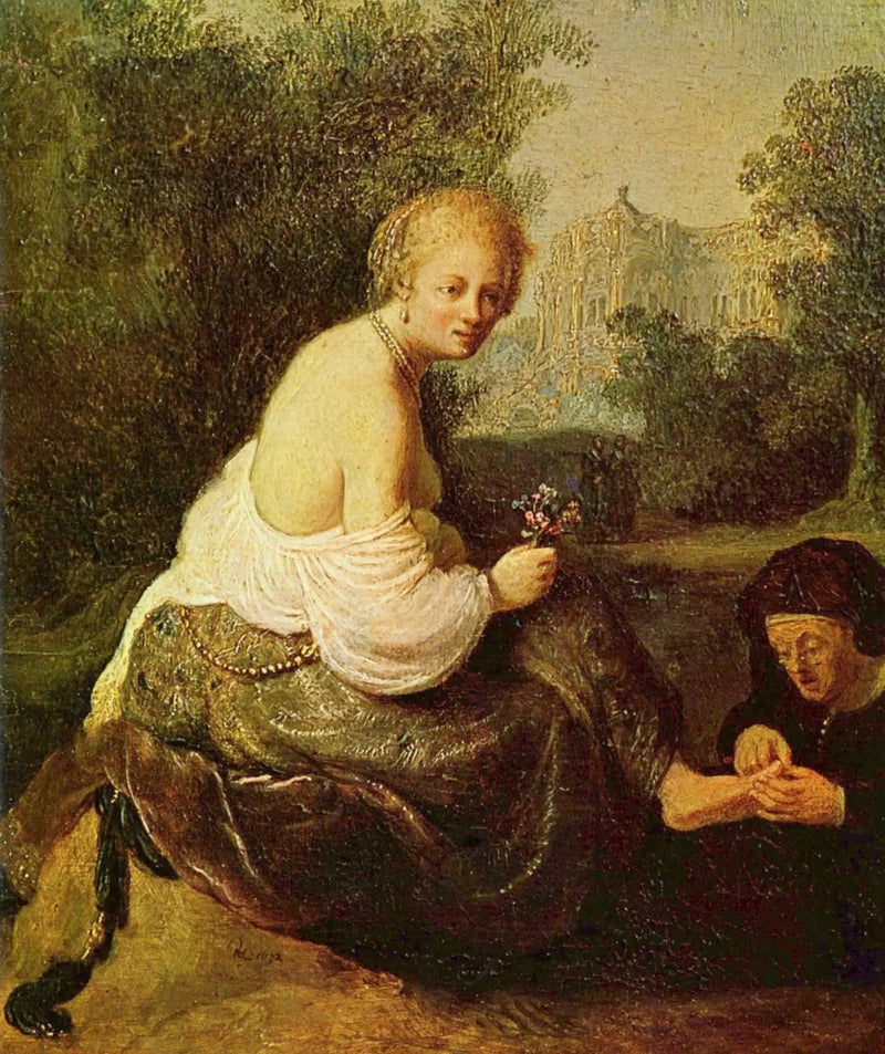 Bethsabée aan haar toilet, gezien door koning David - Rembrandt
