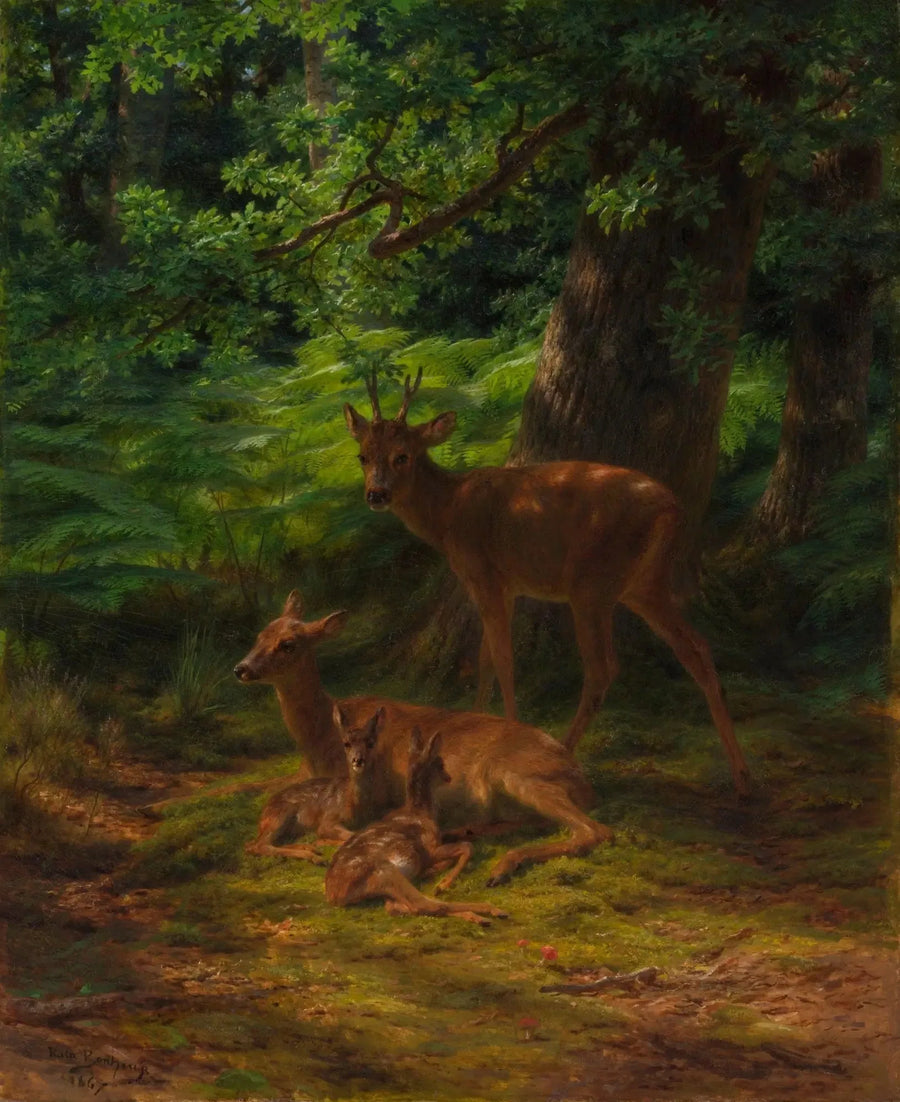 Herten en hert in rust - Rosa Bonheur
