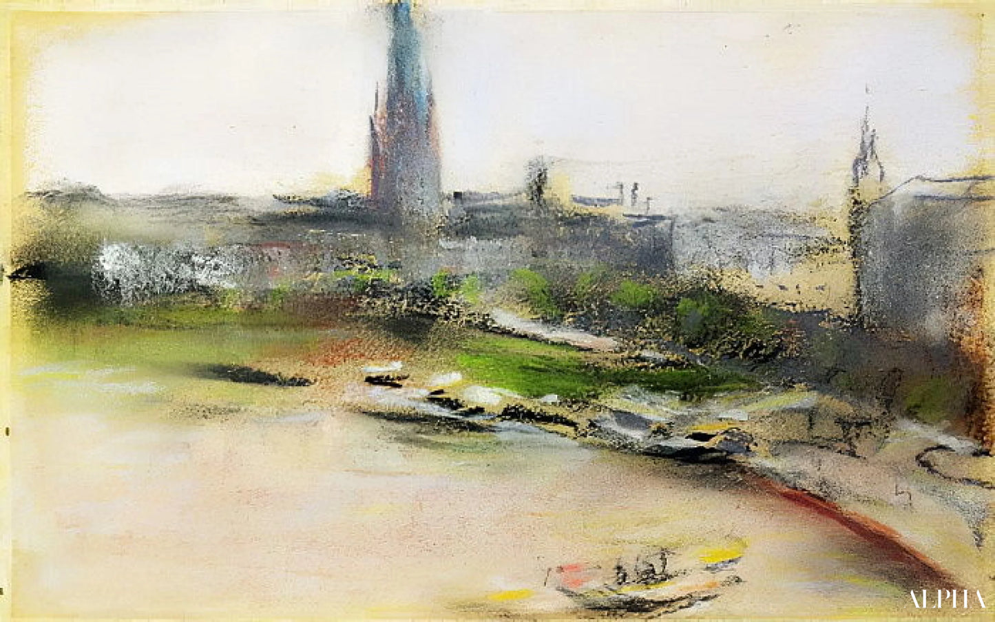 Binnenalster aan Jungfernstieg, 1909 - Max Liebermann - Reproducties van schilderijen en hoogwaardige schilderijen