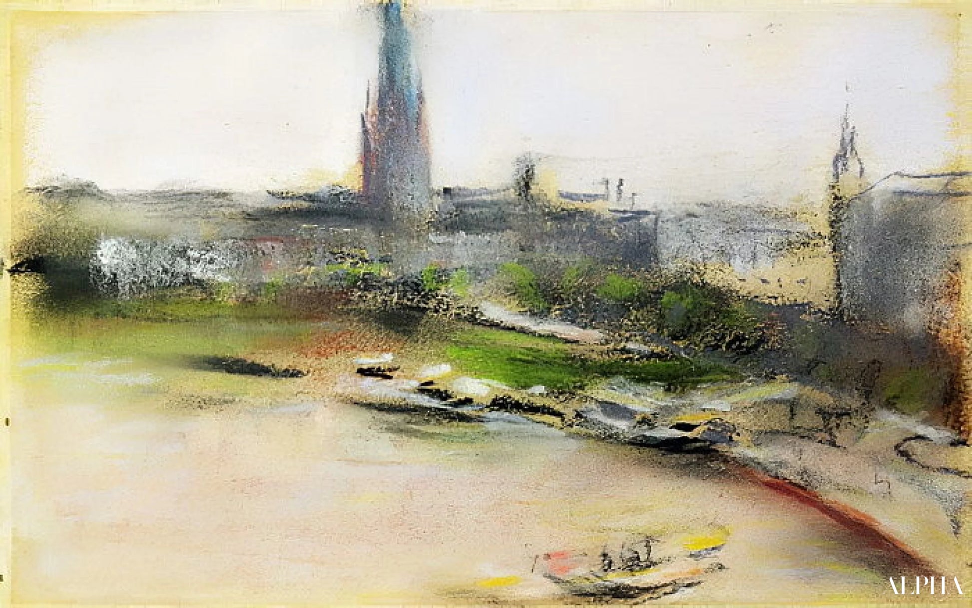 Binnenalster aan Jungfernstieg, 1909 - Max Liebermann - Reproducties van schilderijen en hoogwaardige schilderijen