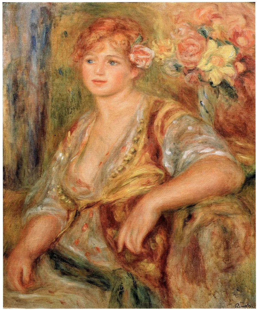 Blonde met de roos - Pierre-Auguste Renoir