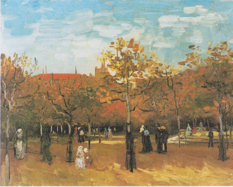 Mensen die in een park wandelen - Vincent van Gogh