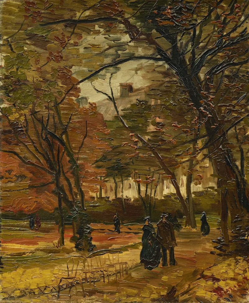 Bois de Boulogne met voorbijgangers - Vincent van Gogh