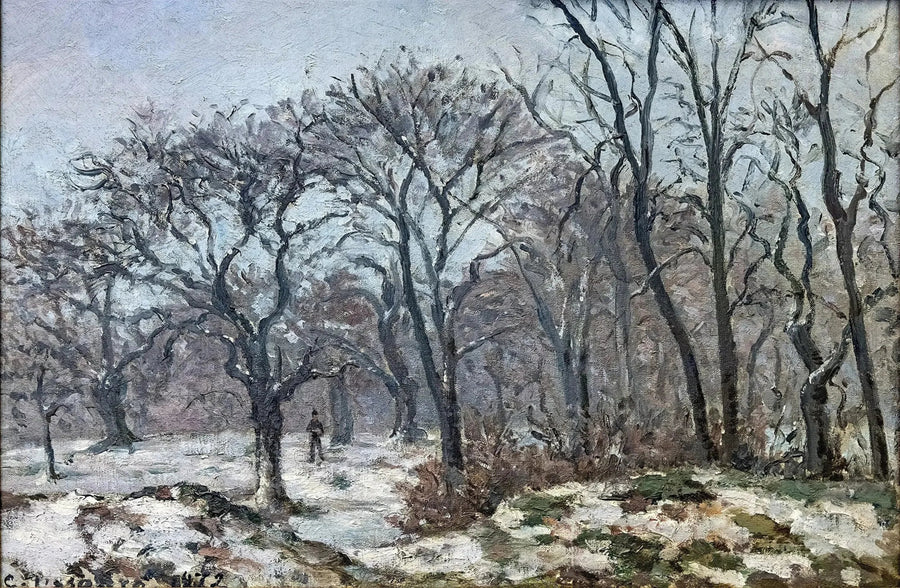 Kastanjebomen in de winter, Louveciennes - Camille Pissarro