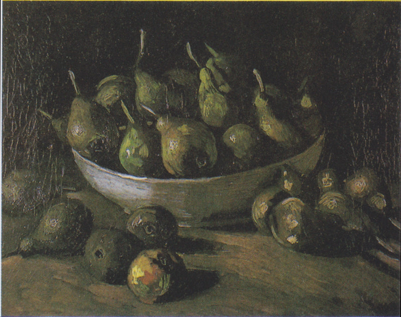 Stilleven met een stenen kom en peren - Vincent van Gogh