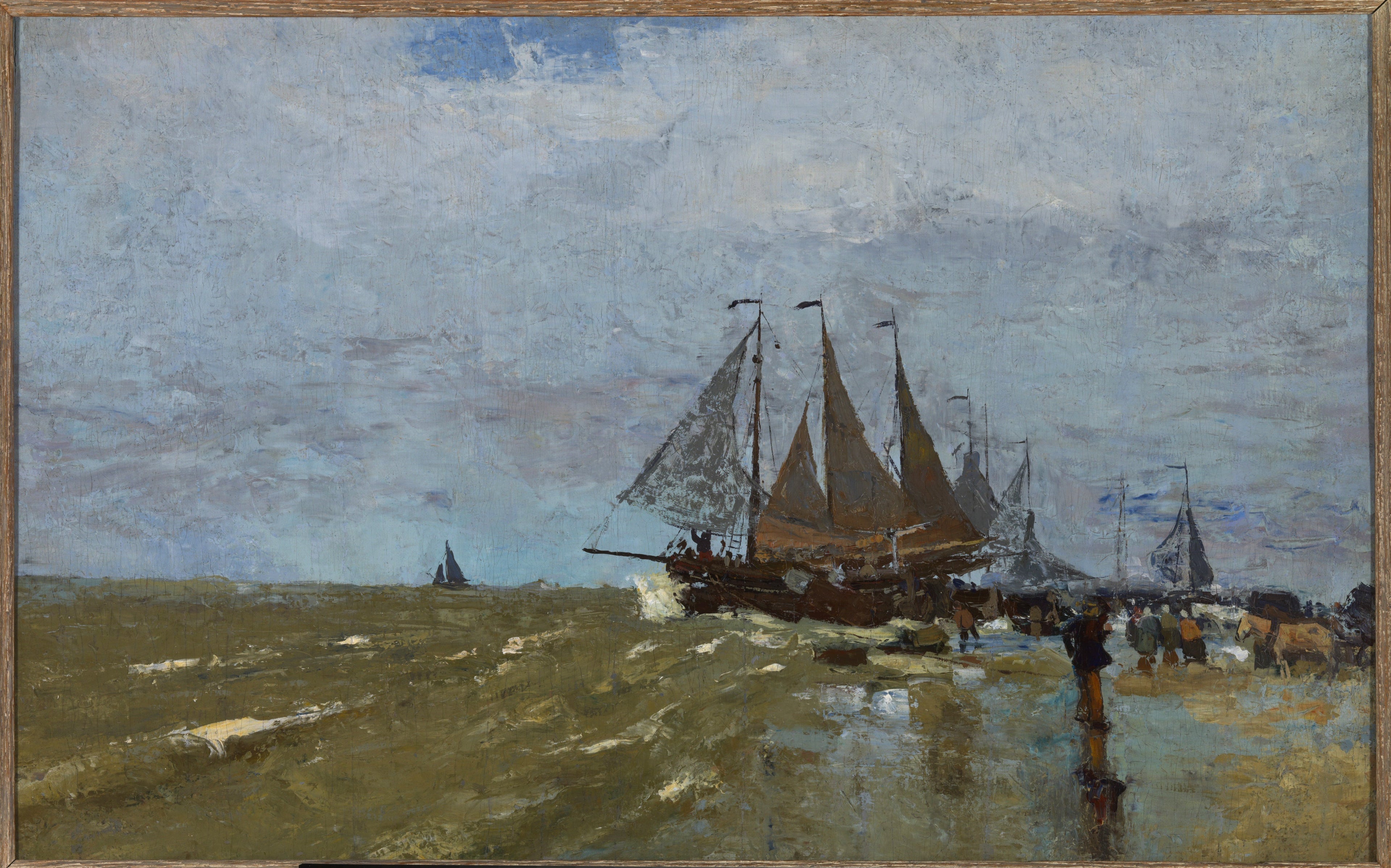 Bomschuit op het strand te Katwijk - Jan Toorop image 1 reproduction d’œuvre d’art à l’huile