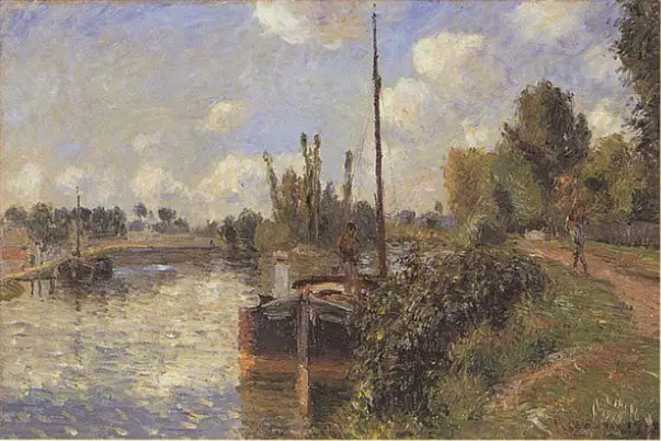 Oever van de Oise, Pontoise - Camille Pissarro