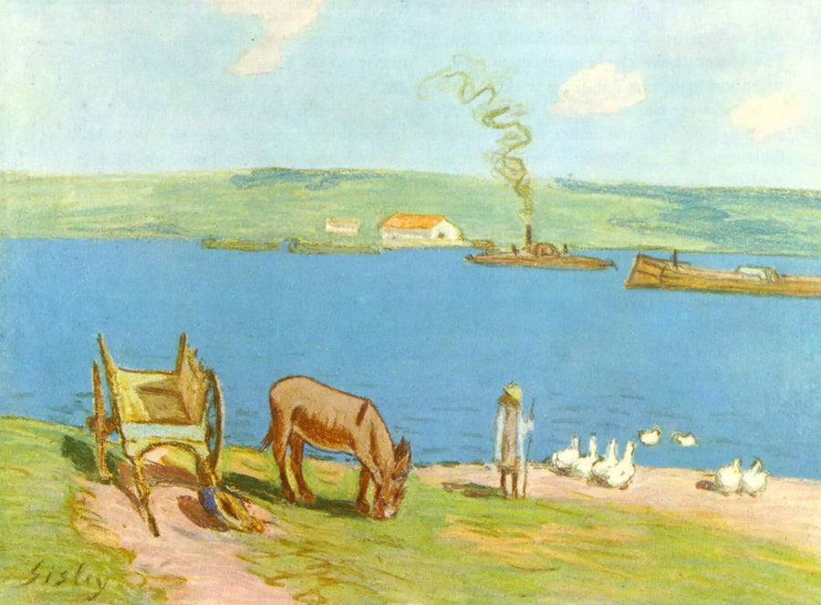 oever van de rivier - Alfred Sisley