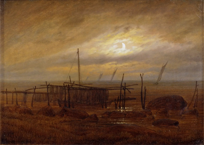 Zeezicht bij maanlicht - Caspar David Friedrich