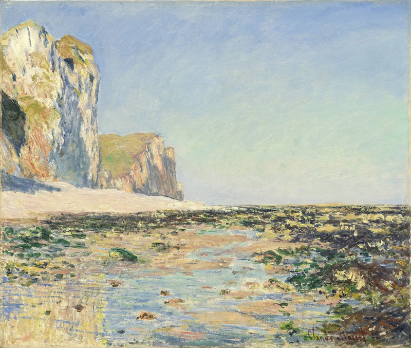 Kust en kliffen van Pourville in de ochtend - Claude Monet