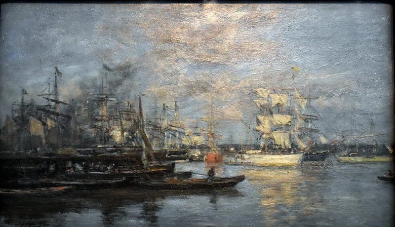 Bordeaux. Het witte doek. Avondeffect - Eugène Boudin