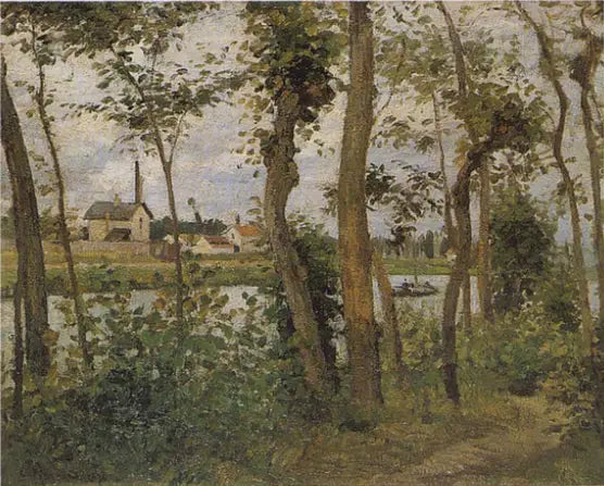 Oever van de Oise bij Pontoise - Camille Pissarro