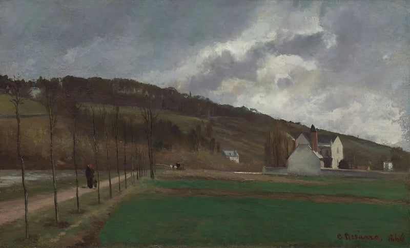 Oever van de Marne in de winter - Camille Pissarro