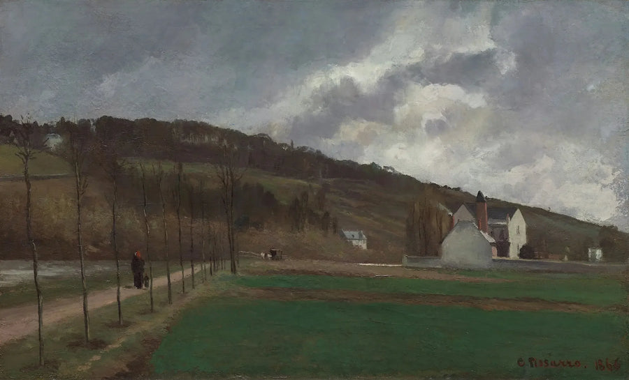 Oever van de Marne in de winter - Camille Pissarro