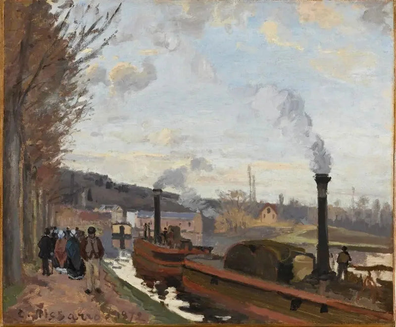 Oever van de Seine bij Bougival - Camille Pissarro