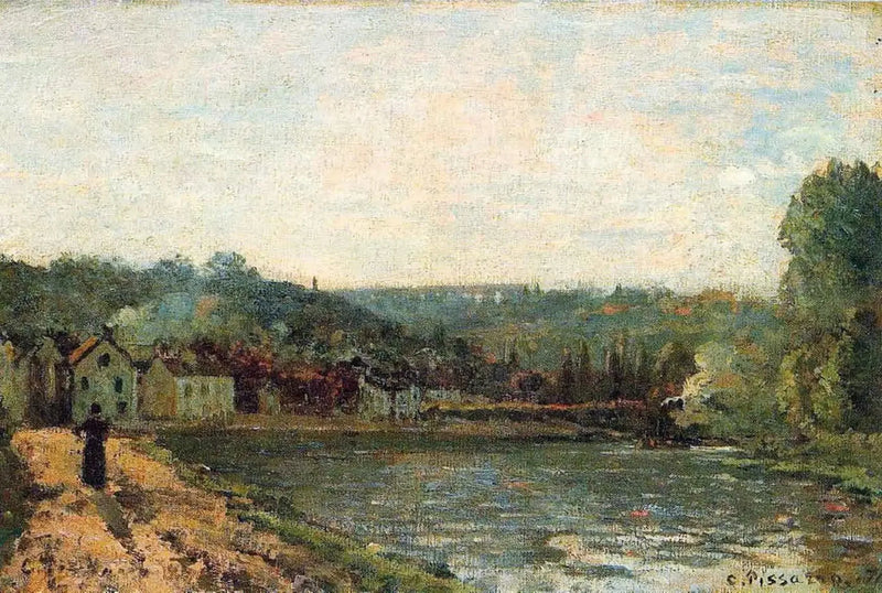 Oever van de Seine bij Bougival - Camille Pissarro