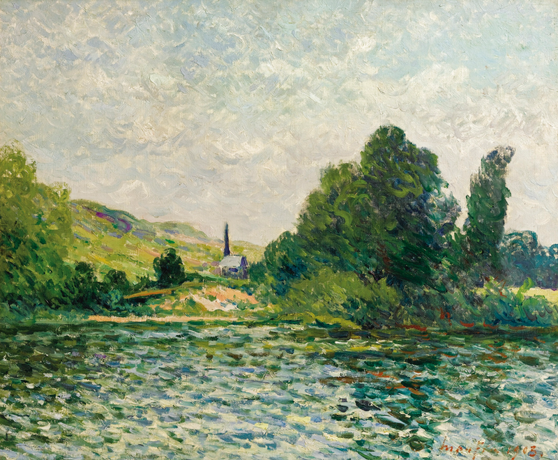 Rivieroevers van de Seine, landschap in Bouafles, Eure - Maxime Maufra