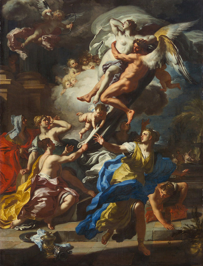 Borée vliegt Oréthyie - Francesco Solimena