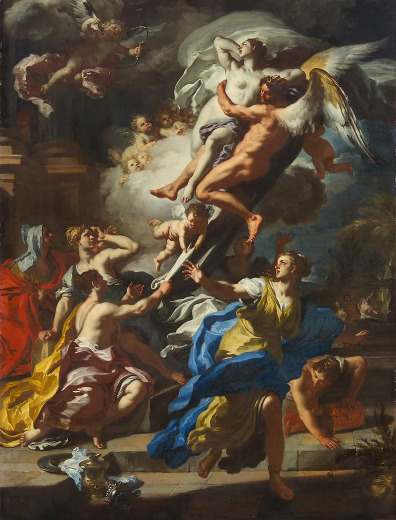 Borée vliegt Oréthyie - Francesco Solimena