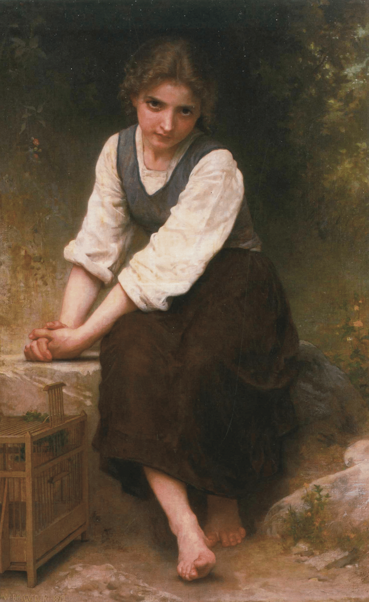 De lege kooi - Bouguereau