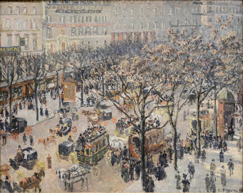 Boulevard des Italianen, Ochtend, Zon - Camille Pissarro