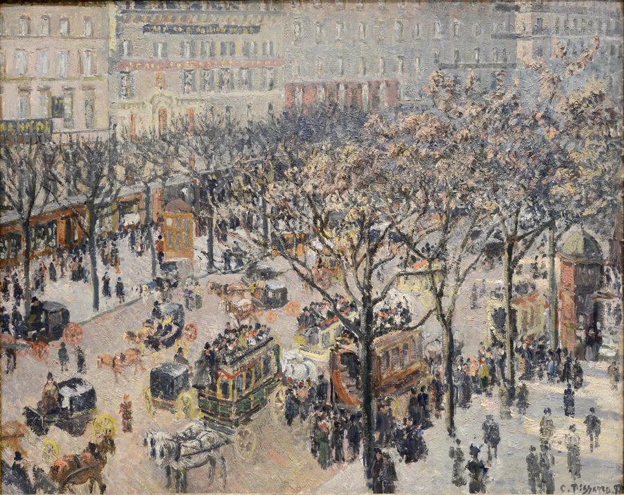 Boulevard des Italianen, Ochtend, Zon - Camille Pissarro