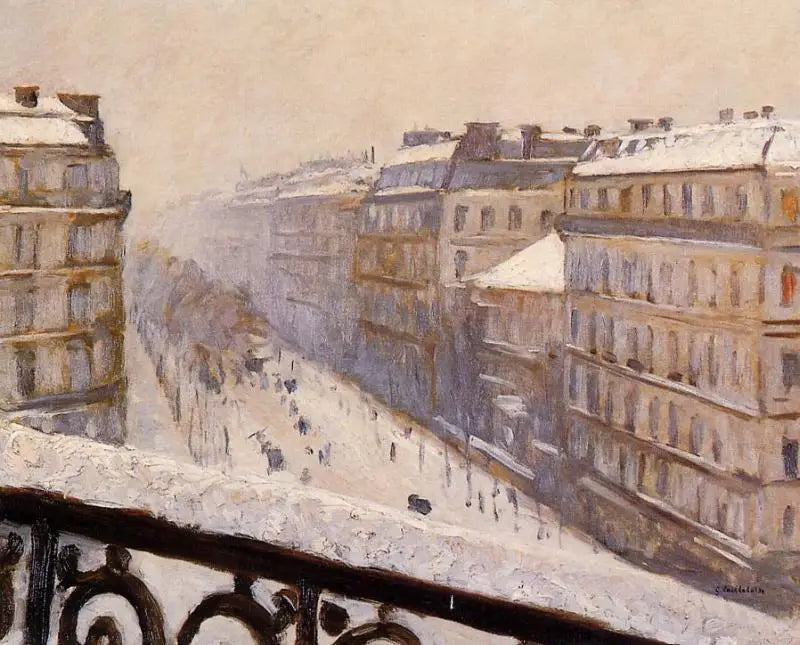 Boulevard Haussmann, sneeuweffect - Gustave Caillebotte