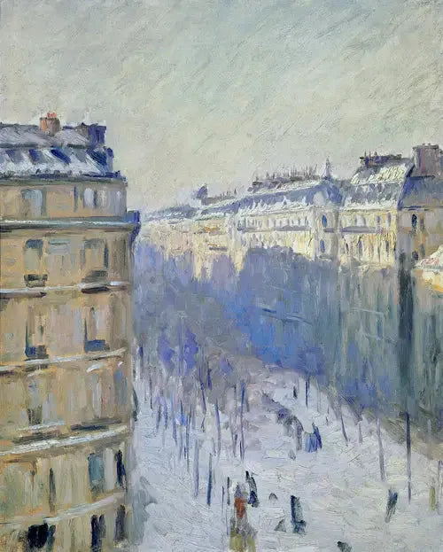 Boulevard Haussmann, sneeuweffect - Gustave Caillebotte
