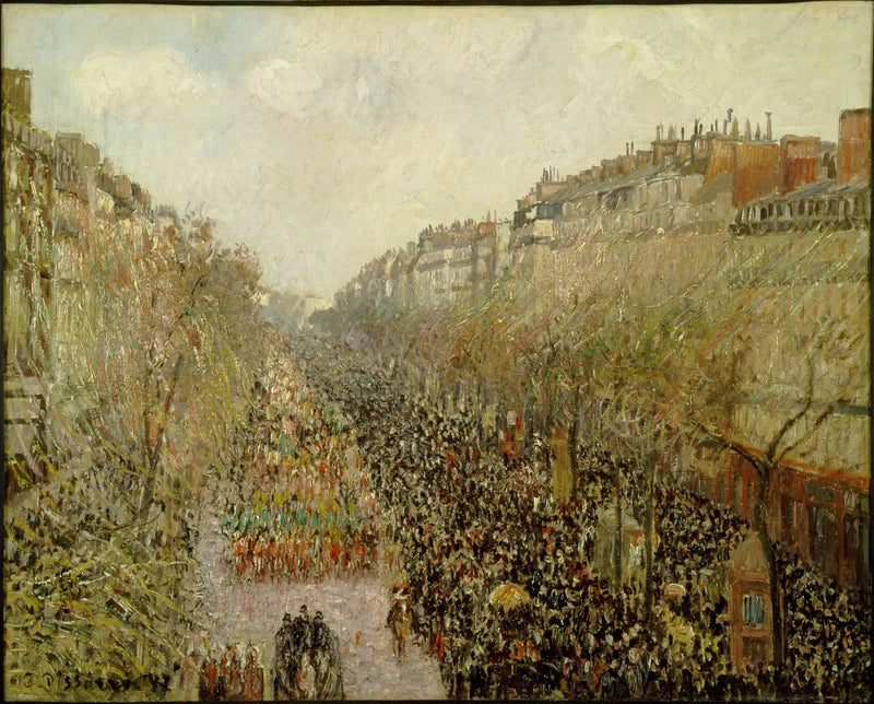 Boulevard Montmartre, Vastenavond - Camille Pissarro