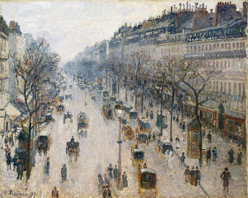 Boulevard Montmartre een winterochtend - Camille Pissarro