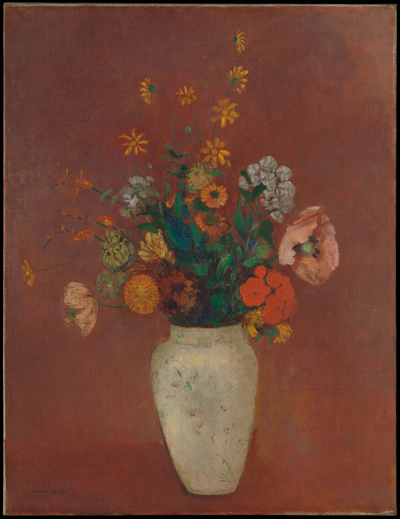 Bouquet in een Chinese vaas - Odilon Redon
