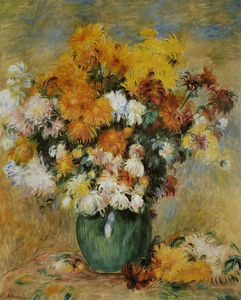 Boeket van Chrysanten - Pierre-Auguste Renoir
