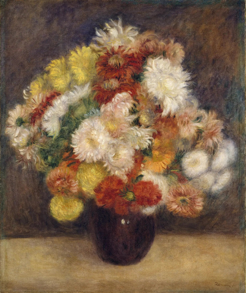 Boeket van chrysanten - Pierre-Auguste Renoir