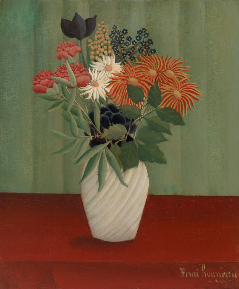 Bloemenboeket met margrieten en tokyos - Henri Rousseau