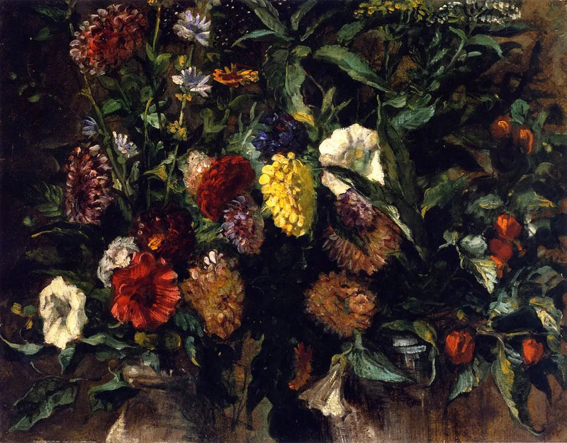 Boeket van bloemen in een vaas - Eugène Delacroix