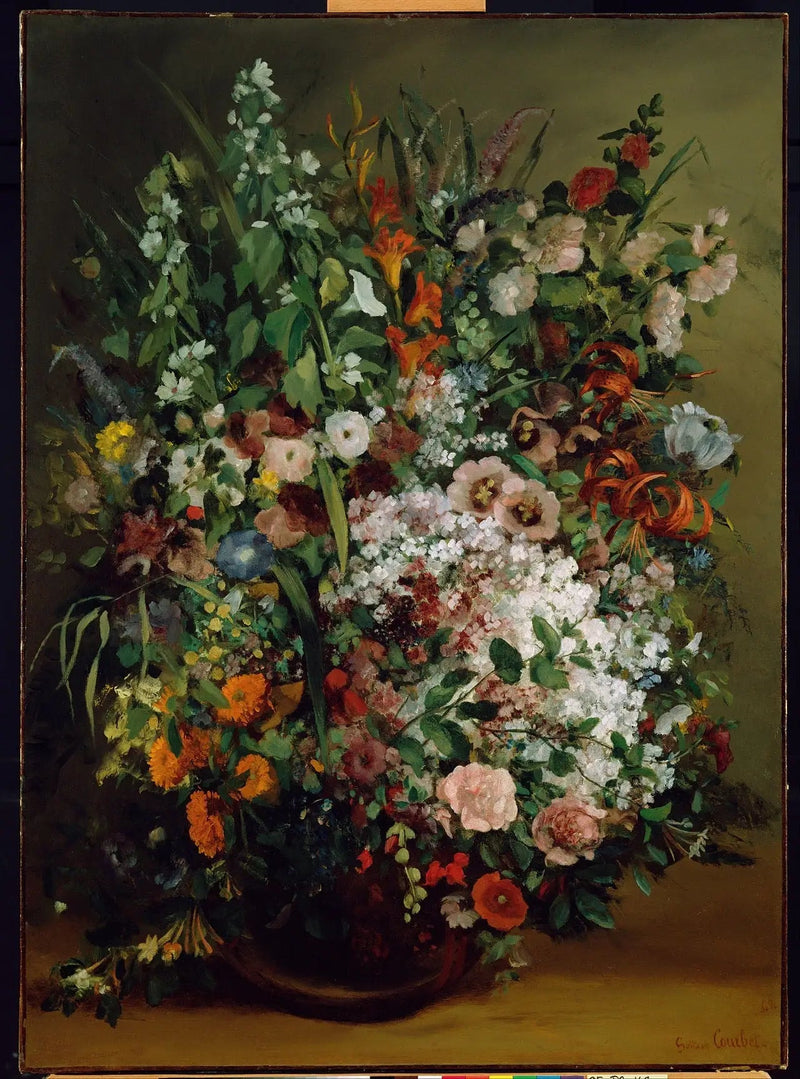 Bloemenboeket in een vaas - Gustave Courbet
