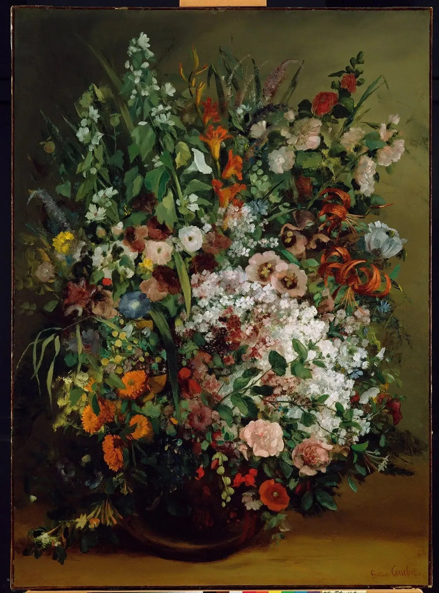 Bloemenboeket in een vaas - Gustave Courbet