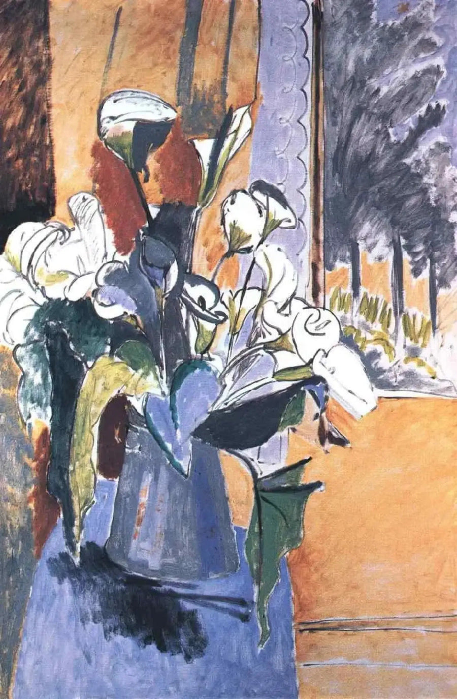 Bloemboeket op een veranda - Henri Matisse