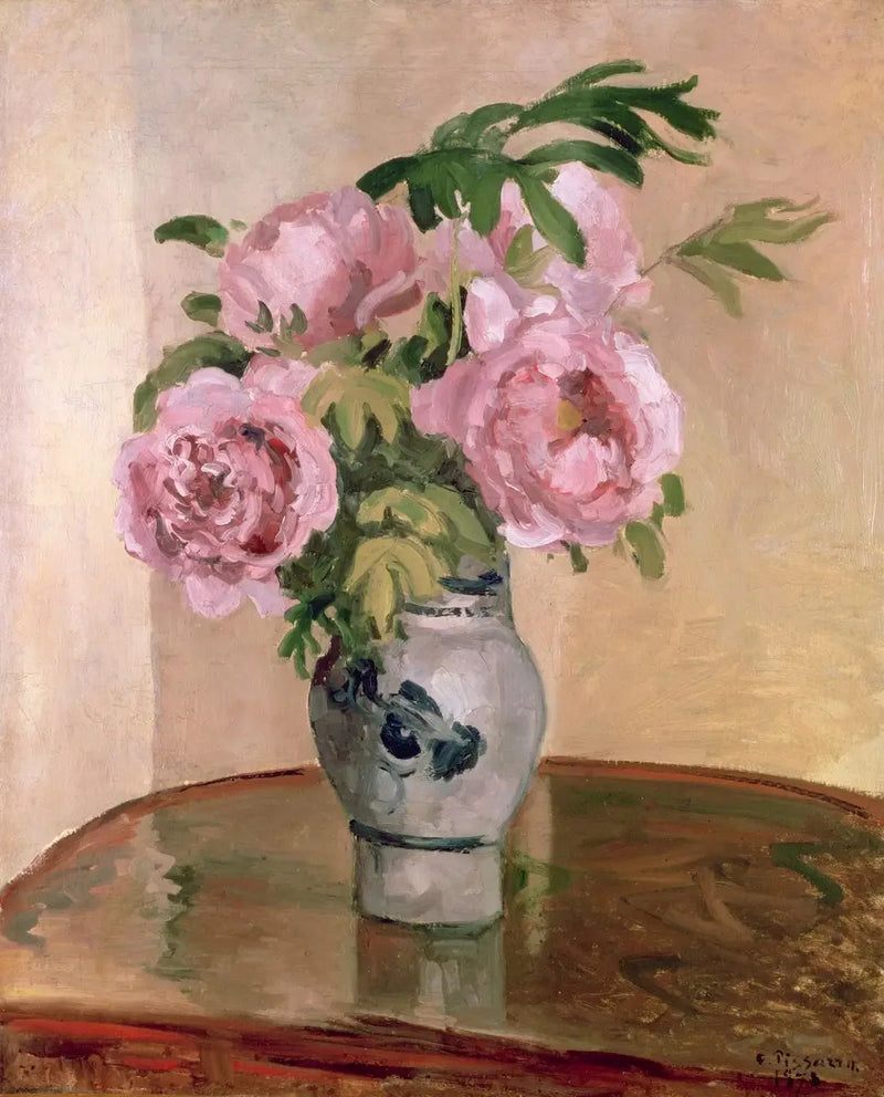 Boeket van roze pioenen - Camille Pissarro