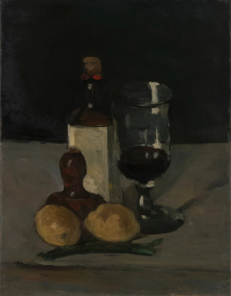 Fles, glas en citroenen - Paul Cézanne