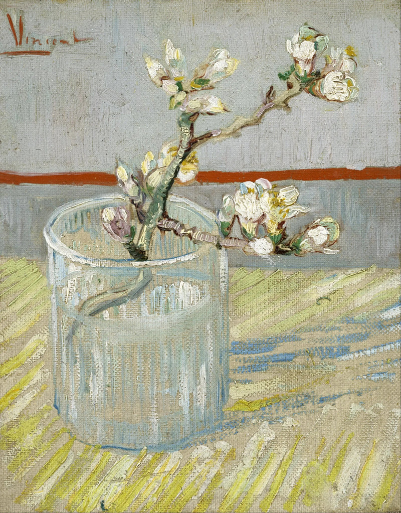 Amandelbloesemtak in een glas - Vincent van Gogh