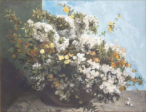 Bloemen takken en bloemen - Gustave Courbet